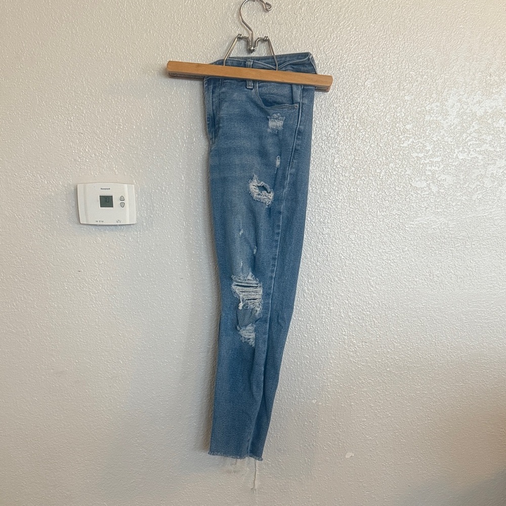 Old Navy Medium Blue Distressed Skinny Jeans